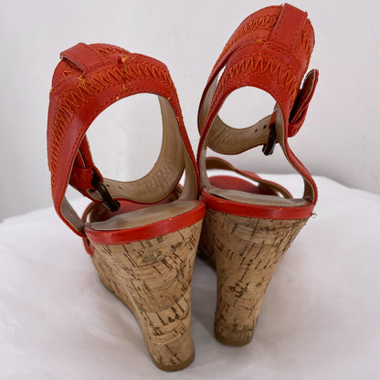 Orange-Red W Shoe Size 7 NINE WEST Wedge