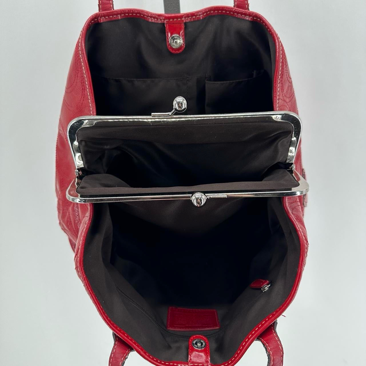Red COACH Leather PATENT Satchel
