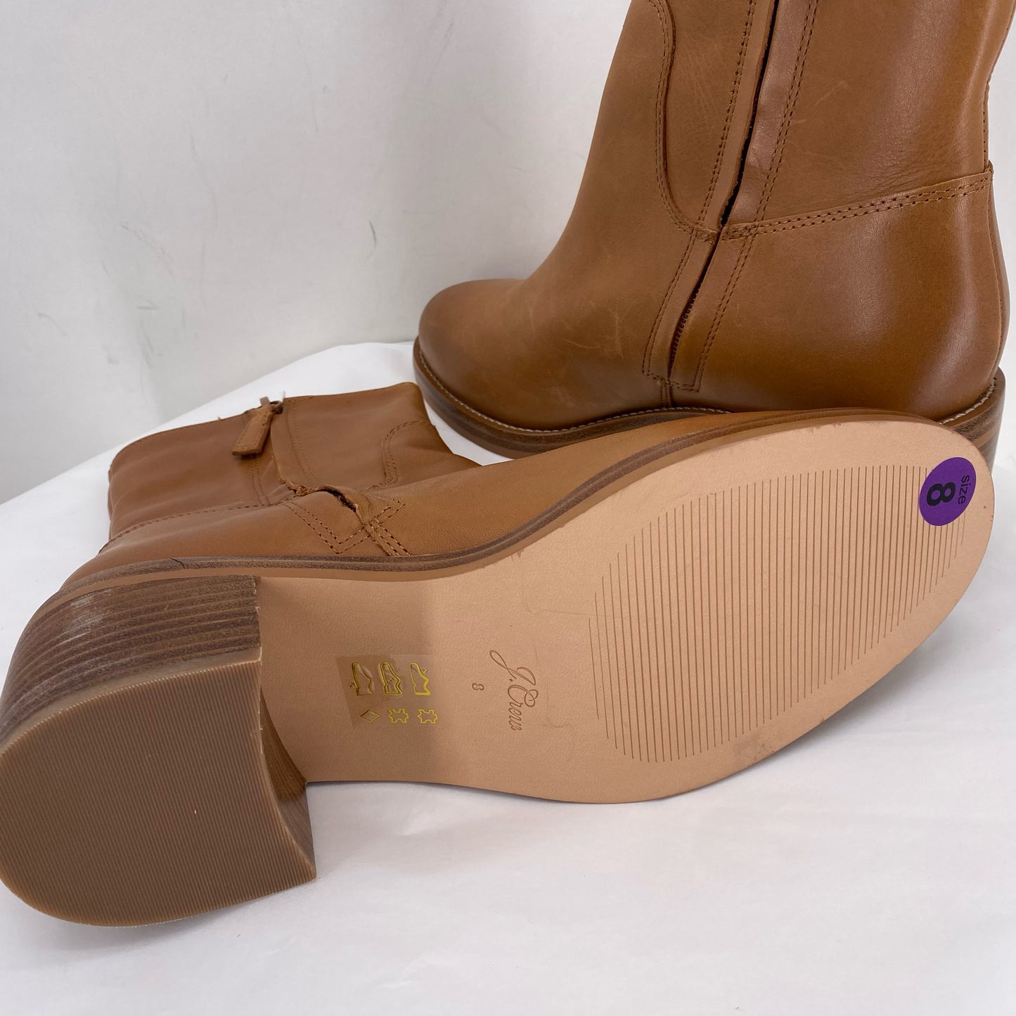 BROWN W Shoe Size 8 J CREW Boots