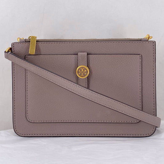 Beige TORY BURCH Leather Pebbeled Leather Cross-body