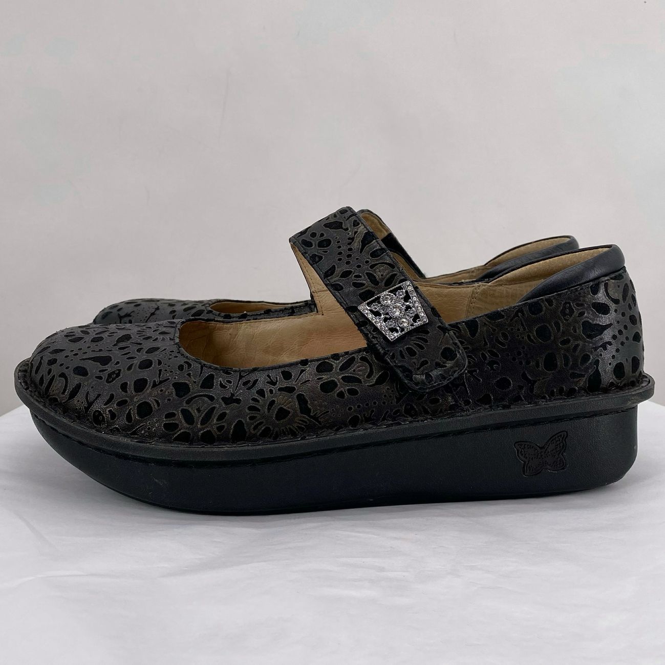 BLACK/BROWN W Shoe Size 40 ALEGRIA Flats