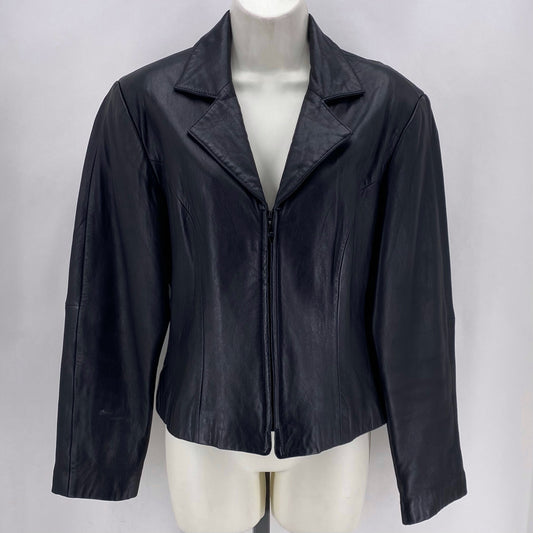Size 8 JACQUELINE FERRAR Leather Jacket (Outdoor)