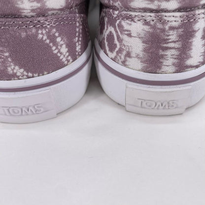 PURPLE/WHITE W Shoe Size 8 TOMS Flats