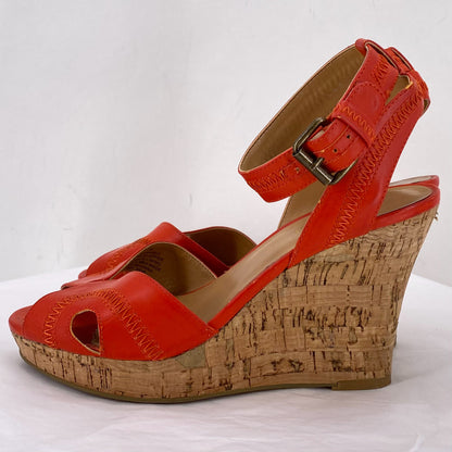 Orange-Red W Shoe Size 7 NINE WEST Wedge