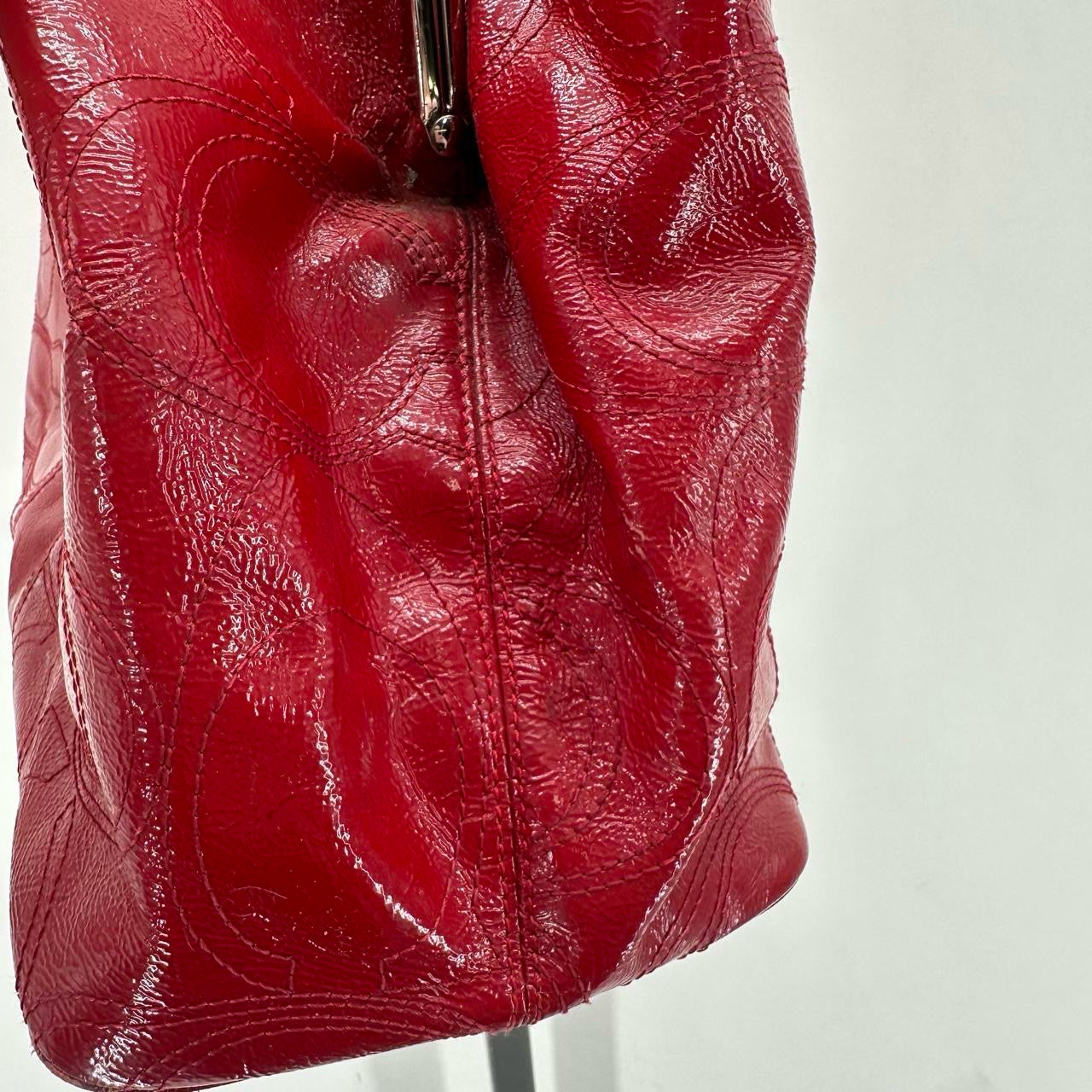 Red COACH Leather PATENT Satchel