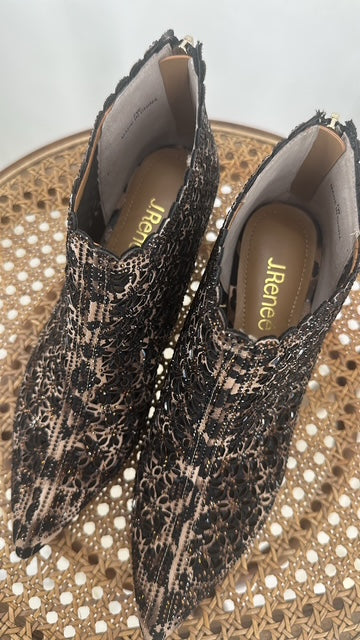 BLACK/BROWN W Shoe Size 7 J RENEE shooties/booties