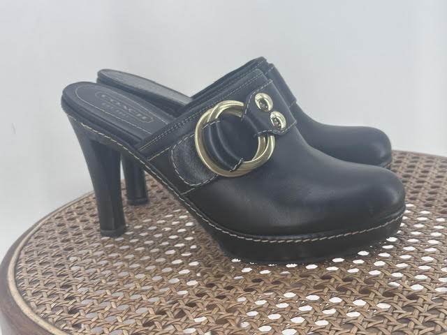 Black W Shoe Size 8 COACH Mules