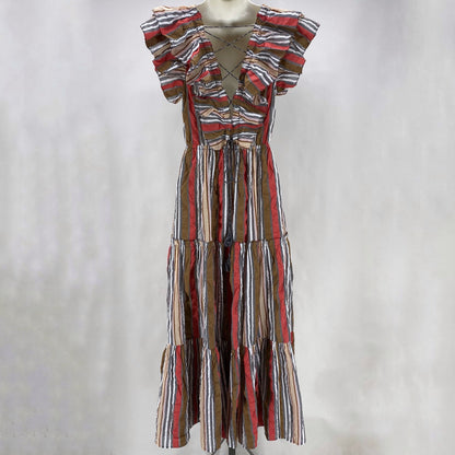 Size 4 ULLA JOHNSON Stripe Dress