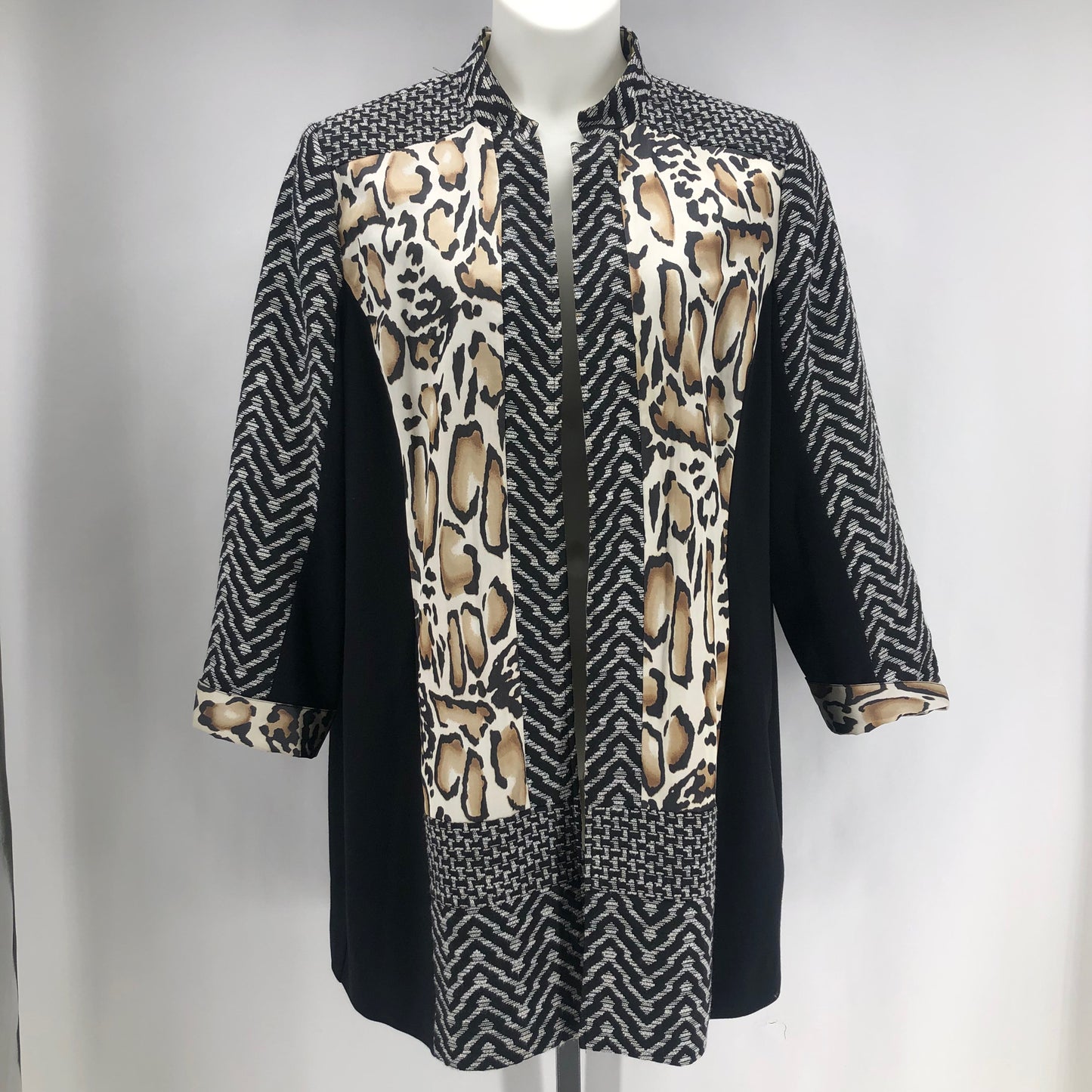 Size 4 CHICO'S STRIPES/ANIMAL PRINT Jacket