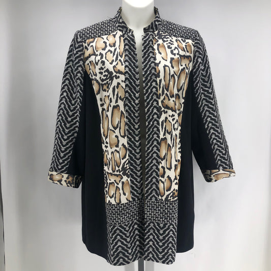 Size 4 CHICO'S STRIPES/ANIMAL PRINT Jacket