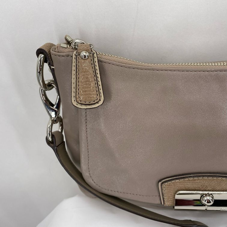 Taupe COACH Leather Cross-body