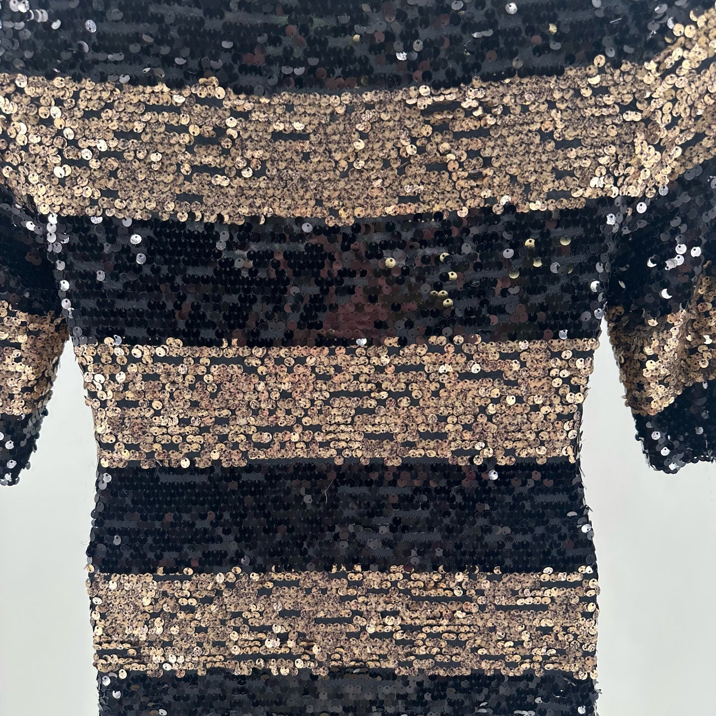 Size L BCBG MAXAZRIA Stripe Sequin Dress