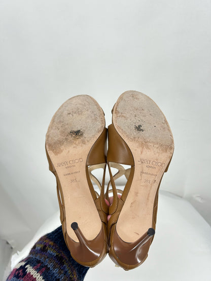 Tan W Shoe Size 38.5 JIMMY CHOO Heels