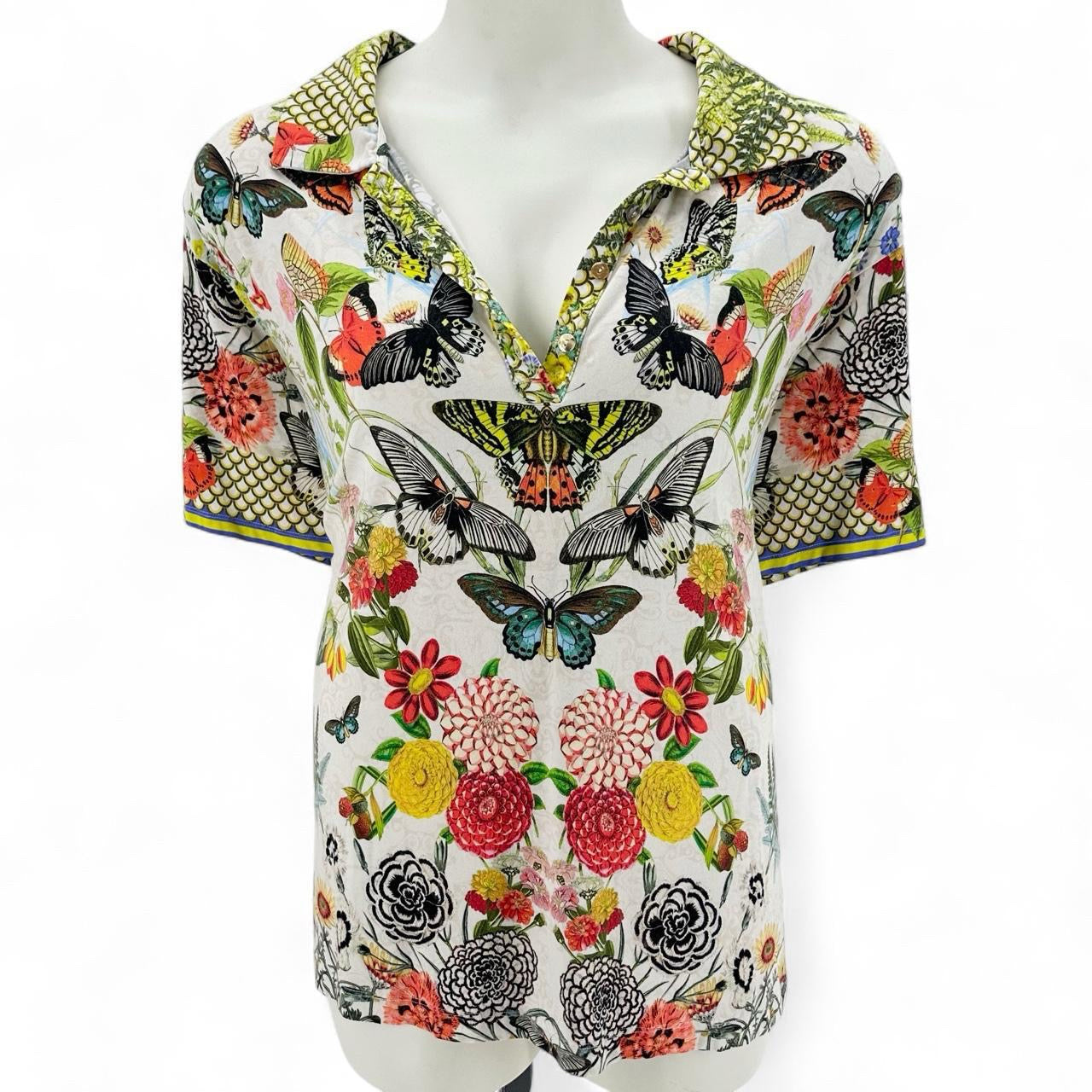 Size 3X JOHNNY WAS FLOWERS/BUTTERFLIES Shirt