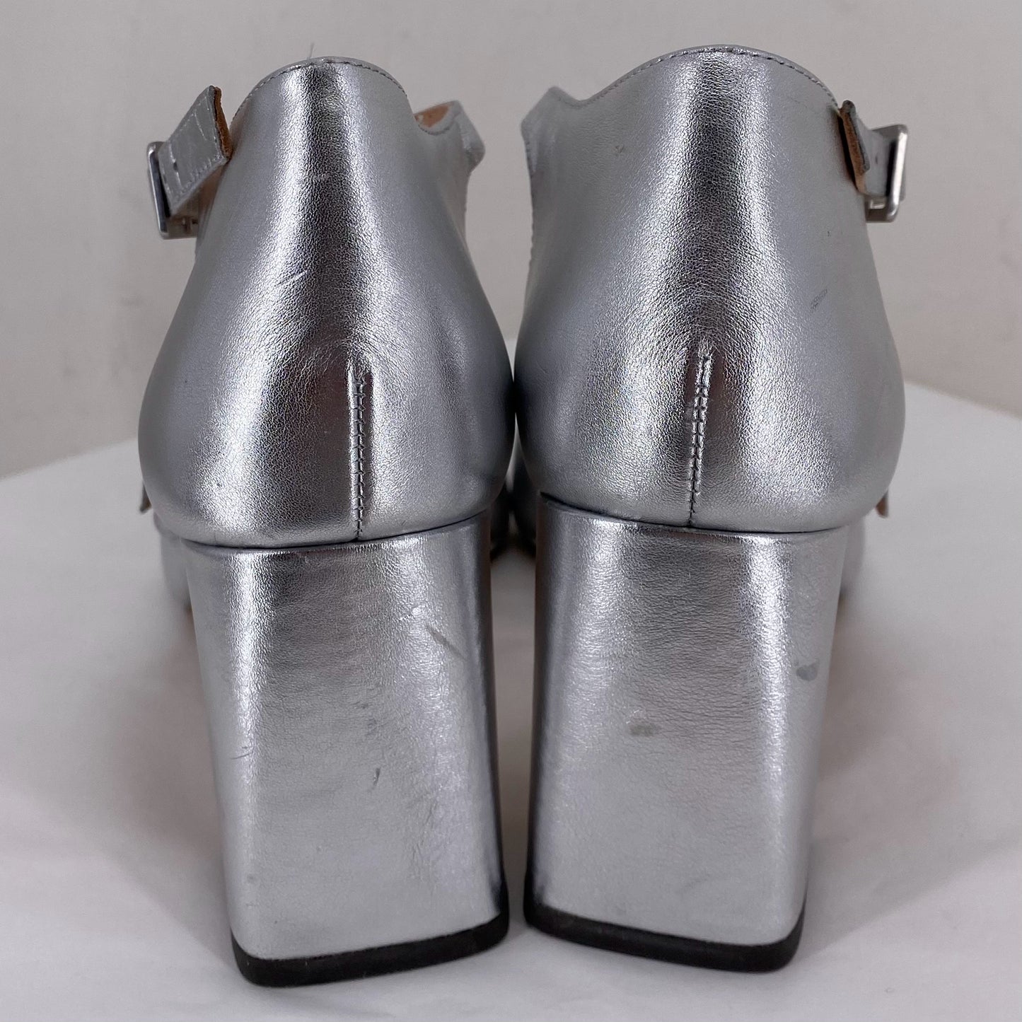 Silver W Shoe Size 8.5 J CREW Heels