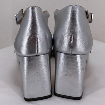 Silver W Shoe Size 8.5 J CREW Heels