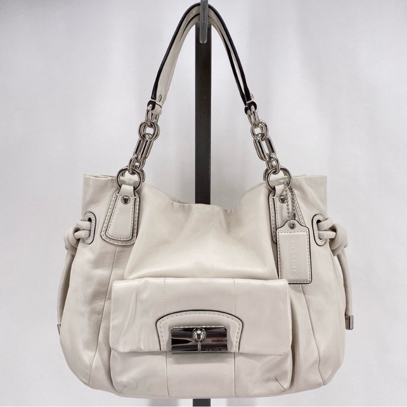 Cream COACH Leather Hobo