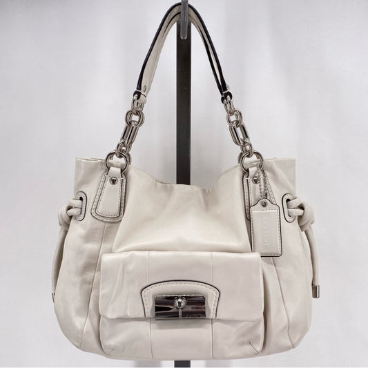 Cream COACH Leather Hobo