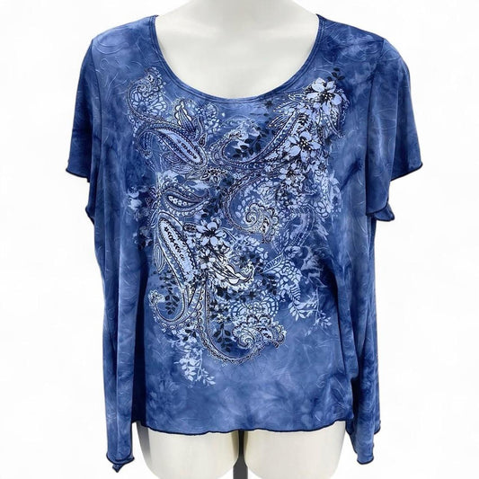 Size PLUS SHANNON FORD NY Paisley Shirt
