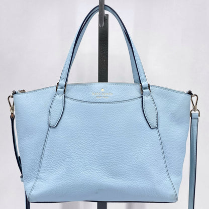 LT BLUE KATE SPADE Leather Pebbeled Leather Satchel