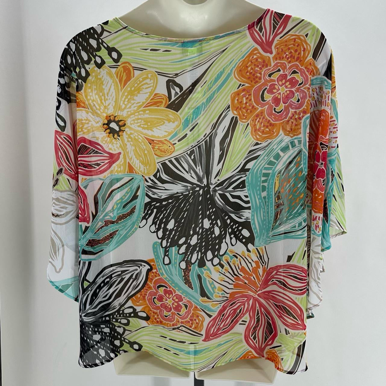 Size L/XL CHICO'S FLOWERS PONCHO