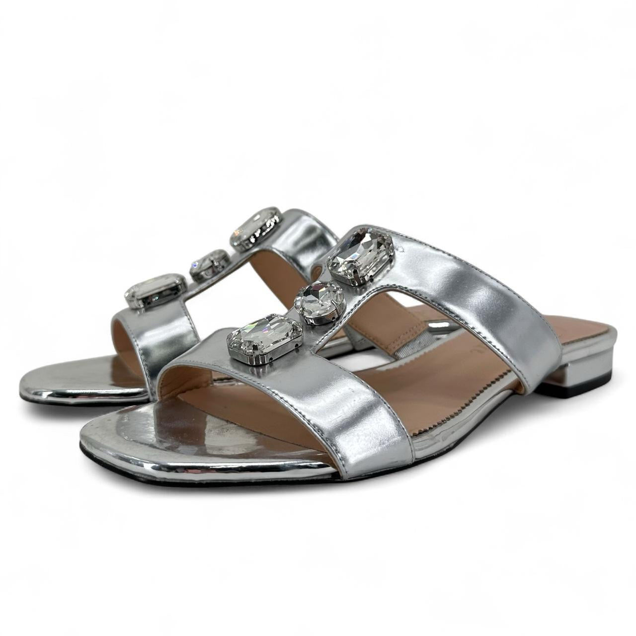 Silver W Shoe Size 7.5 J CREW Sandals