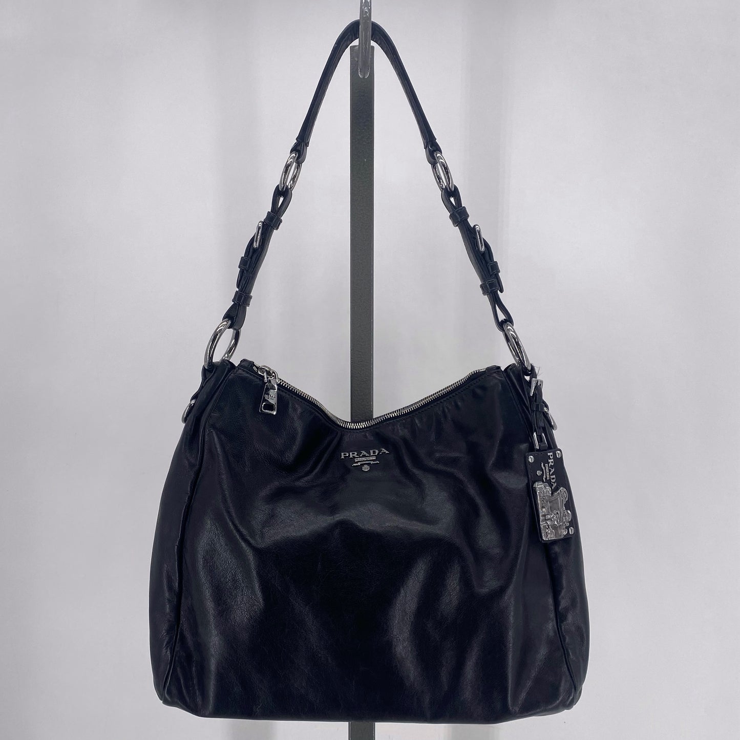 Black PRADA Leather Shoulder Bag