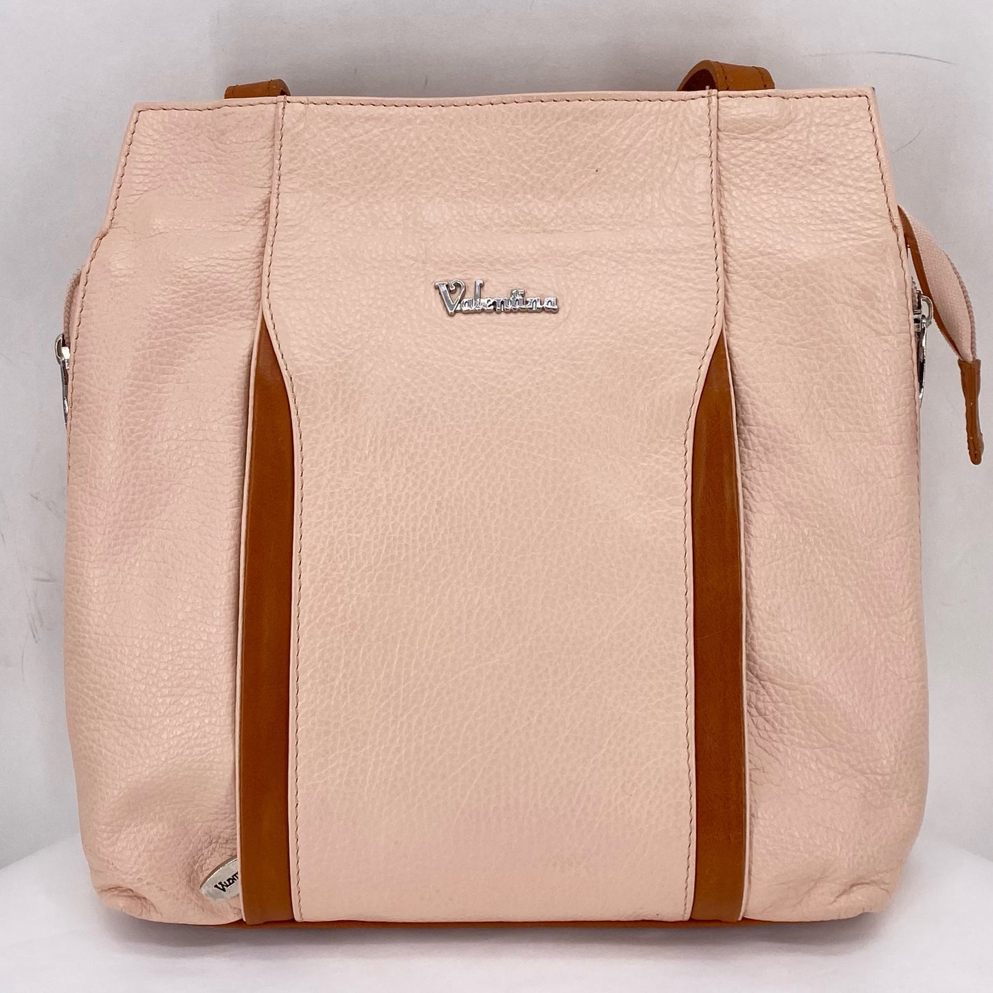 Peach VALENTINA Leather Backpack