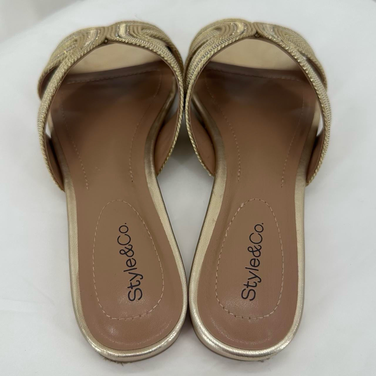 GOLD W Shoe Size 6.5 STYLE & CO Sandals