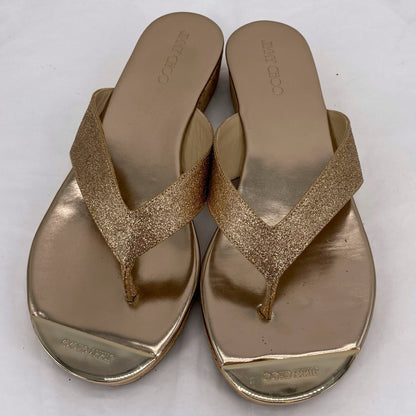 GOLD W Shoe Size 38 JIMMY CHOO Sandals