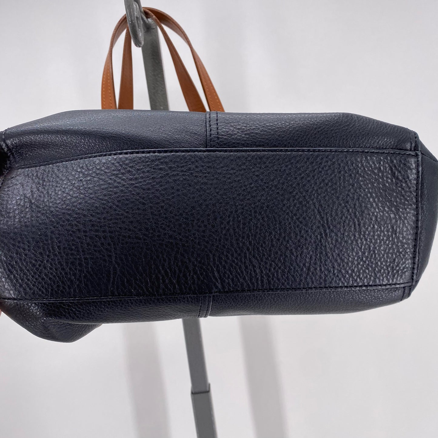Black RALPH LAUREN Pebbeled Leather Shoulder Bag