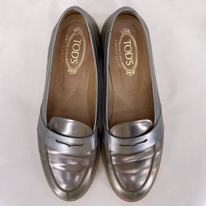 Silver W Shoe Size 39.5 TOD'S Loafer