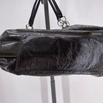 DARK GRAY COACH Leather PATENT Hobo