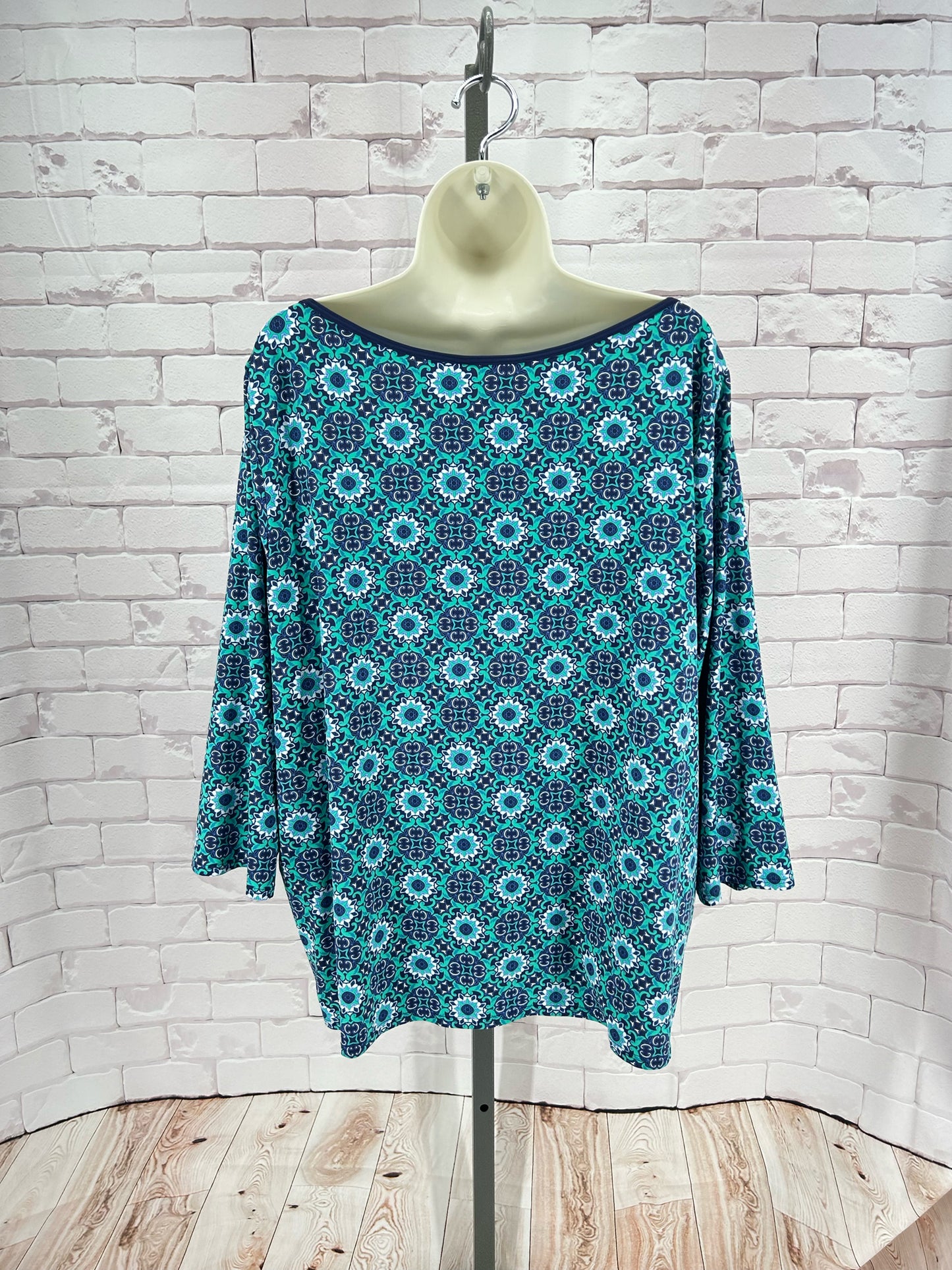 Size 3X LANDS' END FLOWERS Shirt