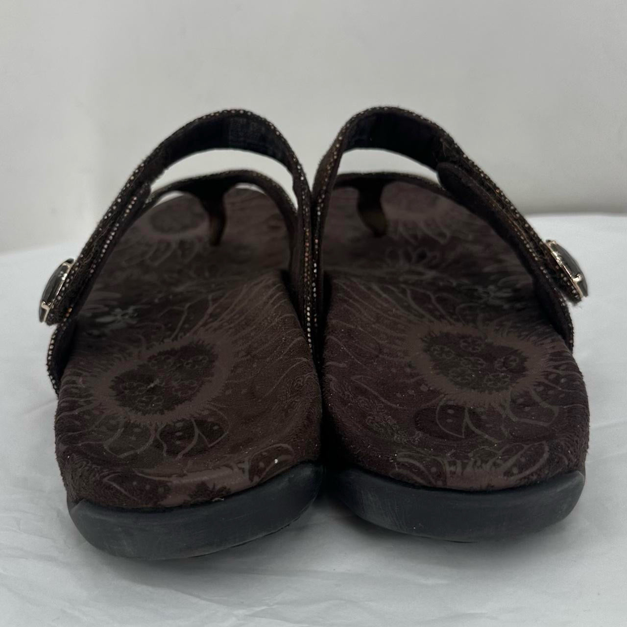 DARK BROWN W Shoe Size 9 ORTHOFEEL Sandals
