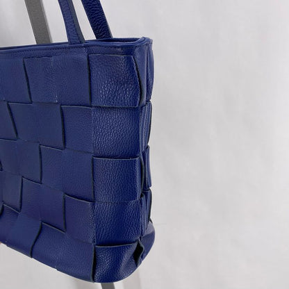 Blue Leather Shoulder Bag