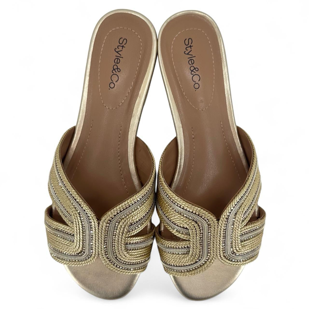 GOLD W Shoe Size 6.5 STYLE & CO Sandals