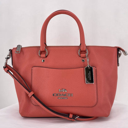 SALMON COACH Leather Pebbeled Leather Cross-body