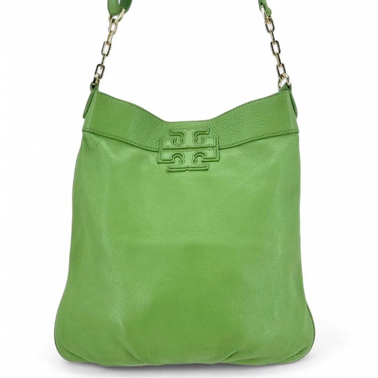 Lime Green TORY BURCH Leather Pebbeled Leather Cross-body