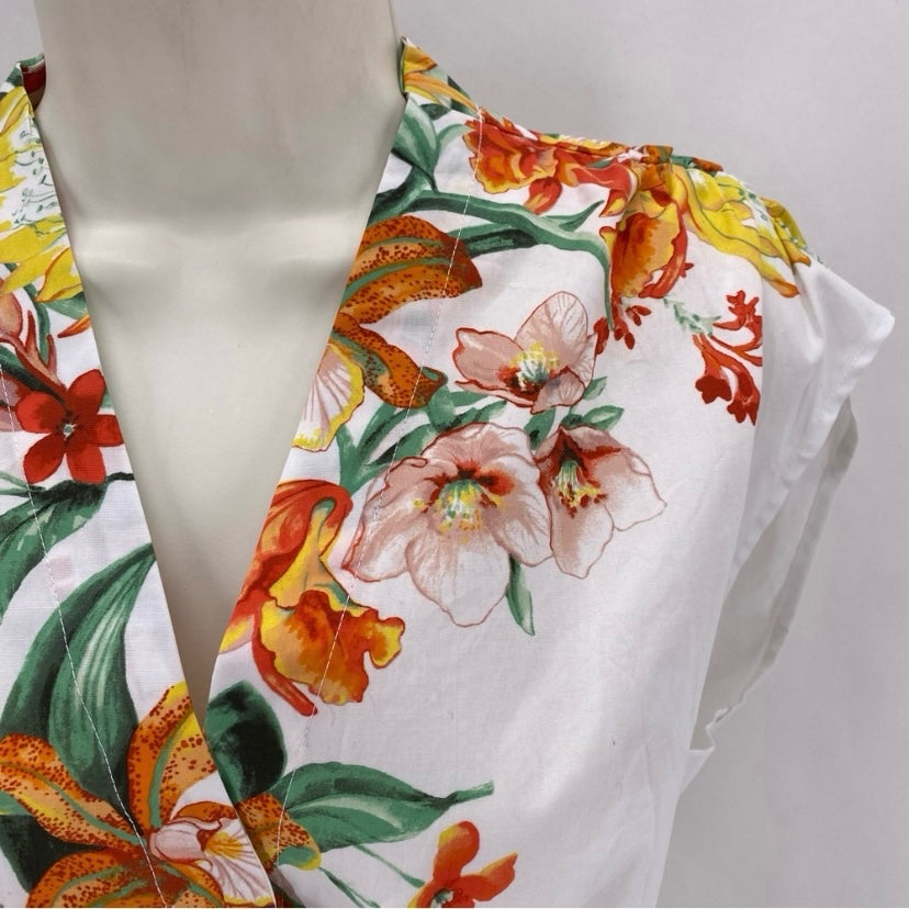 Size XS WHITE HOUSE BLACK Floral Shirt