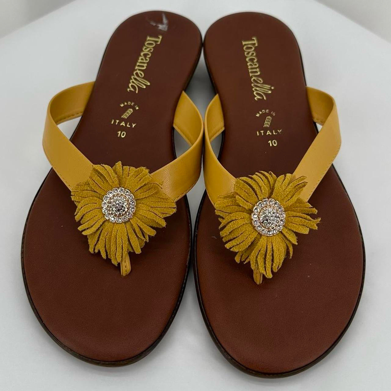 Yellow W Shoe Size 10 TOSCANELLA Sandals