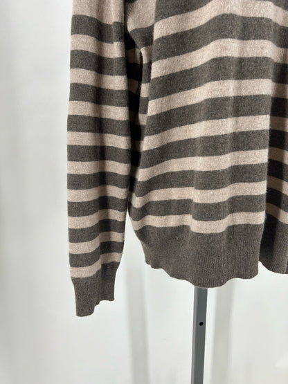 Size XL AMICALE Cashmere Stripe Sweater