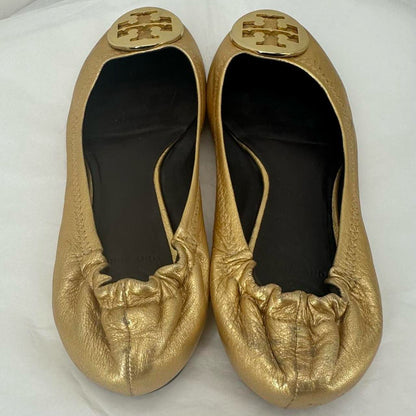 GOLD W Shoe Size 7 TORY BURCH Flats