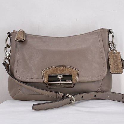 Taupe COACH Leather Cross-body