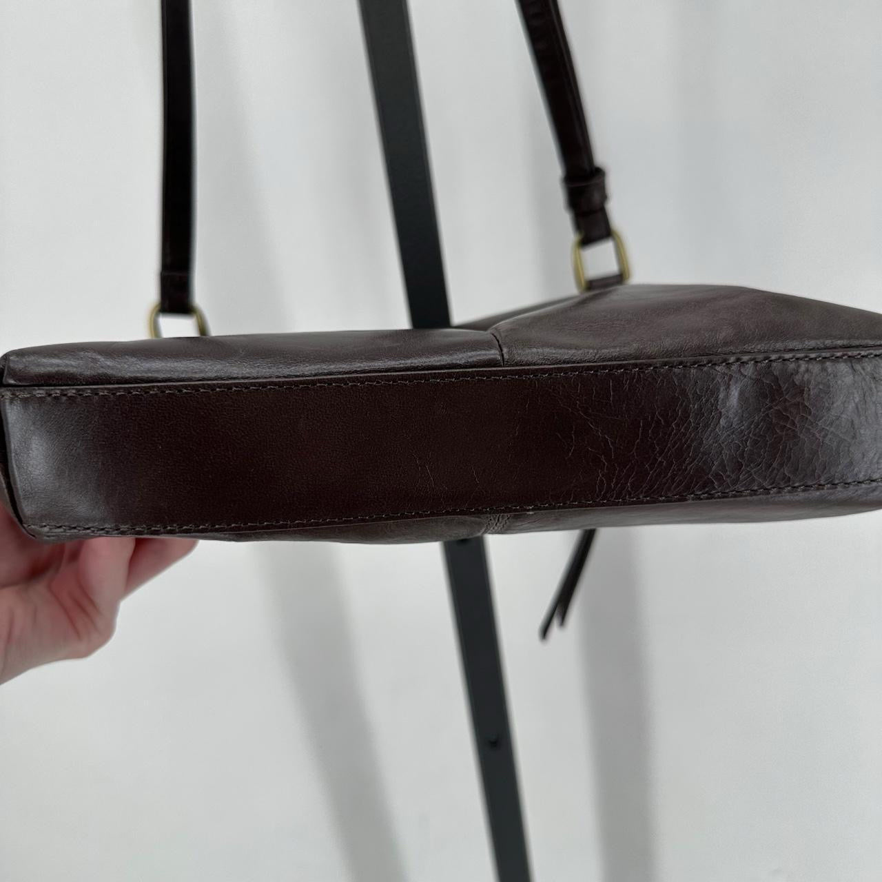 DARK TAUPE HOBO Leather Cross-body