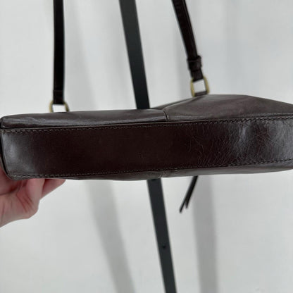 DARK TAUPE HOBO Leather Cross-body