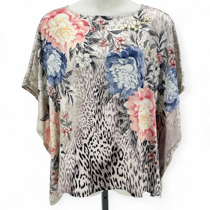 Size L/XL CHICO'S FLOWERS PONCHO