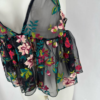 Size XS ECOTE NET Floral Shirt