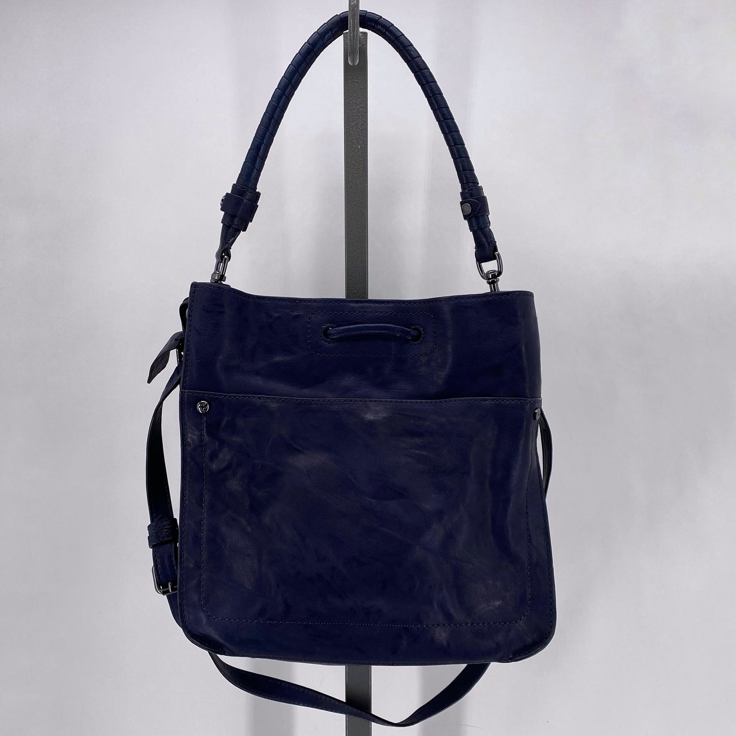 Navy FRYE Leather Shoulder Bag