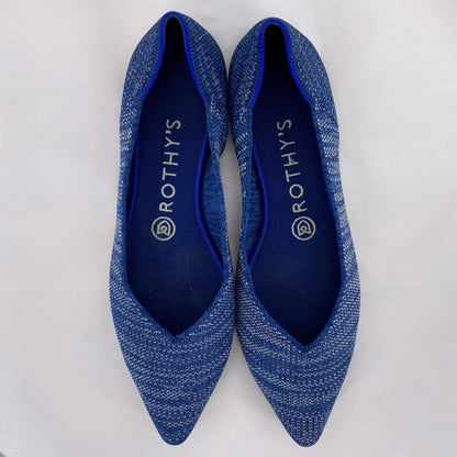 BLUE & WHITE W Shoe Size 7.5 ROTHY'S Flats